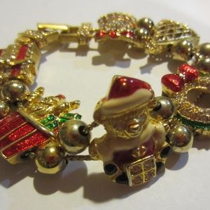Christmas rhinestone  slide bracelet